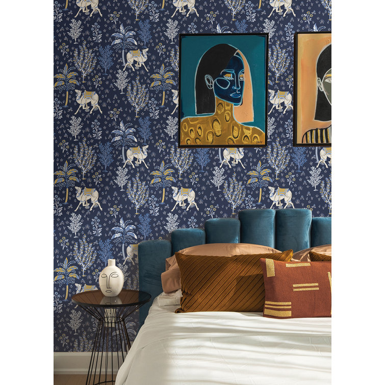 PrintFresh Peel & Stick Toile Wallpaper Wayfair